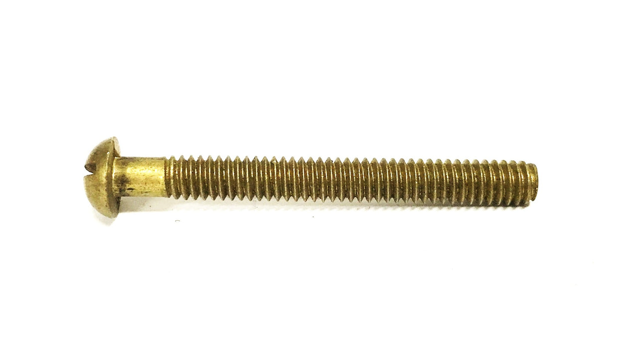 Unbranded 2-1/4 inch x 1/4 inch Brass Round Head Slotted Screw [Lot of 100] NOS