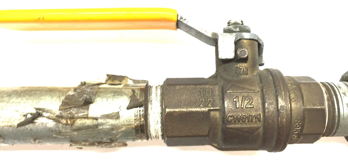 Parker Brass Ball Valve Assembly 600 WOG with PTC Fitting USED