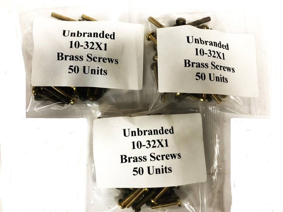 Unbranded 10-32 X 1 inch Brass Pan Head Slotted Screw [Lot of 150] NOS