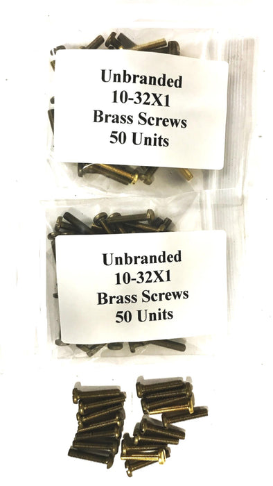 Unbranded 10-32 X 1 inch Brass Pan Head Slotted Screw [Lot of 117] NOS