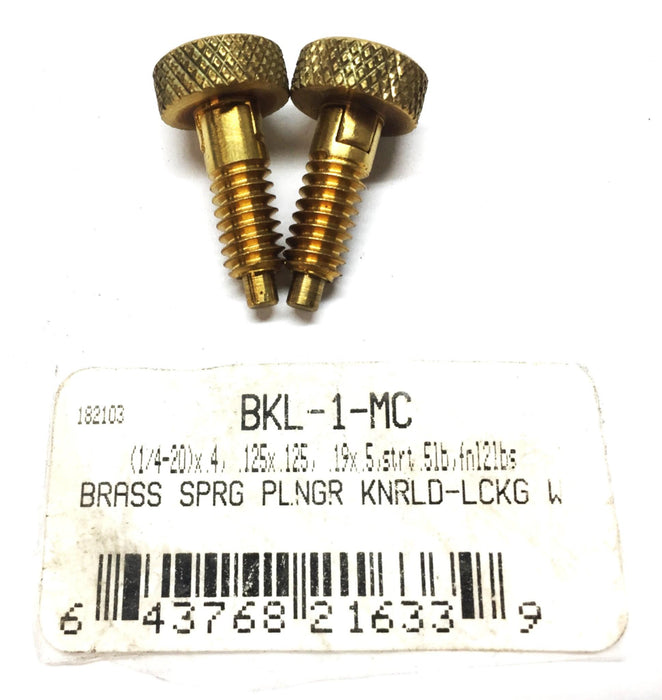 Unbranded Brass Retractable Spring Plunger 1/4"-20 Thread BKL-1-MC [Lot of 2]NOS