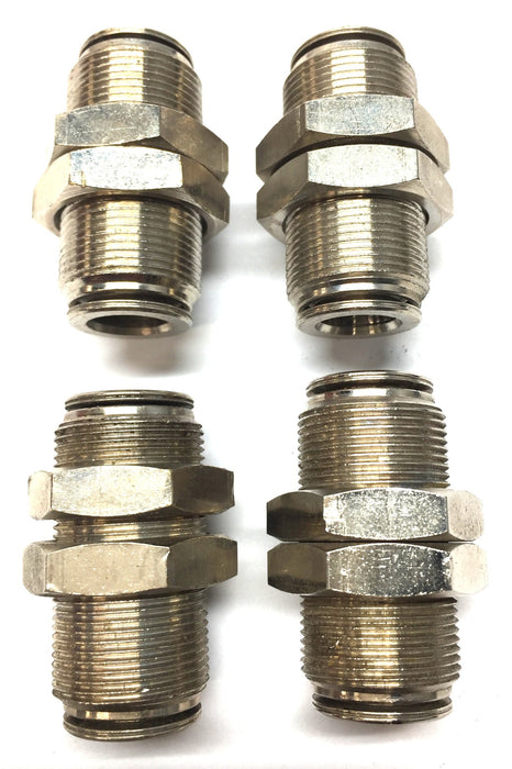 Unbranded Threaded 3/8" Nickel Plated Brass 9.5mm P.T.C. Union [Lot of 4] NOS