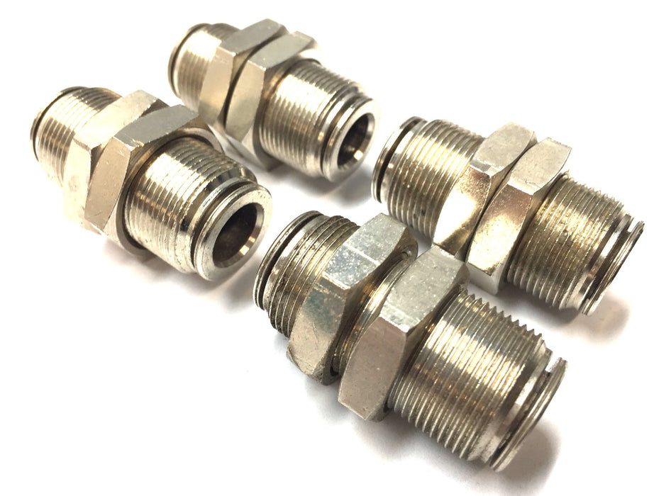 Unbranded Threaded 3/8" Nickel Plated Brass 9.5mm P.T.C. Union [Lot of 4] NOS