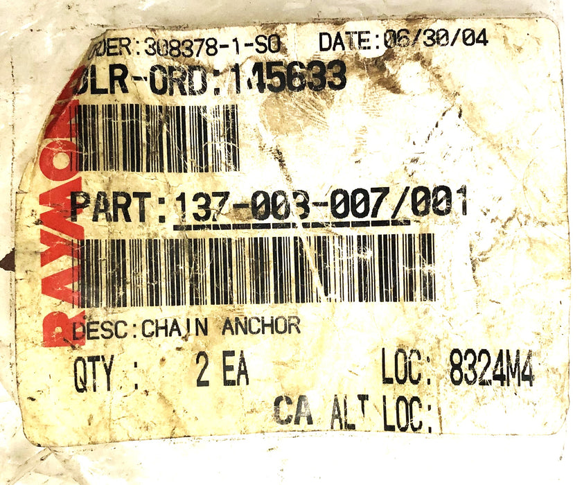 Raymond Anchor Chain 137-003-007/001 NOS