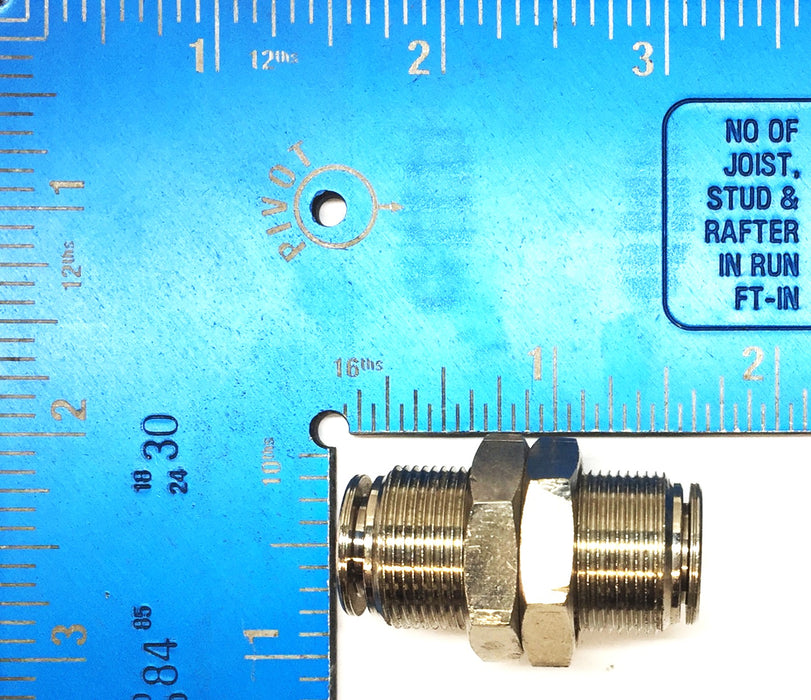 Unbranded Threaded 3/8" Nickel Plated Brass 9.5mm P.T.C. Union [Lot of 4] NOS