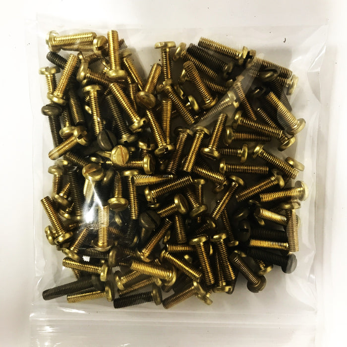 Unbranded 10-32 X 3/4 inch Brass Pan Head Slotted Screw [Lot of 125] NOS