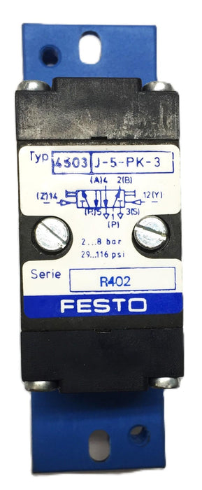 Festo R402 Pneumatic Valve 4503 J-5-PK-3 (FLP-7-PK-3) NOS