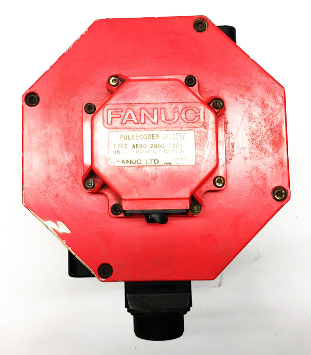 Fanuc M22/4000HVi AC Servo Motor w/Pulley A06B-0266-B200 (A860-2000-T301) USED