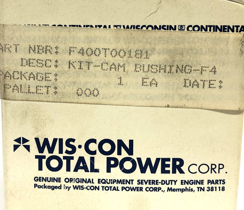 WisCon Total Power Corp Cam Bushing Kit F400T00181 NOS