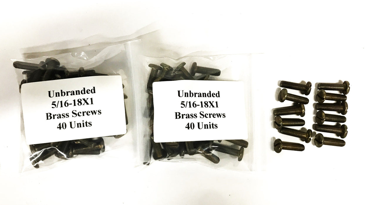 Unbranded 5/16-18 X 1 inch Brass Pan Head Slotted Screw [Lot of 92] NOS