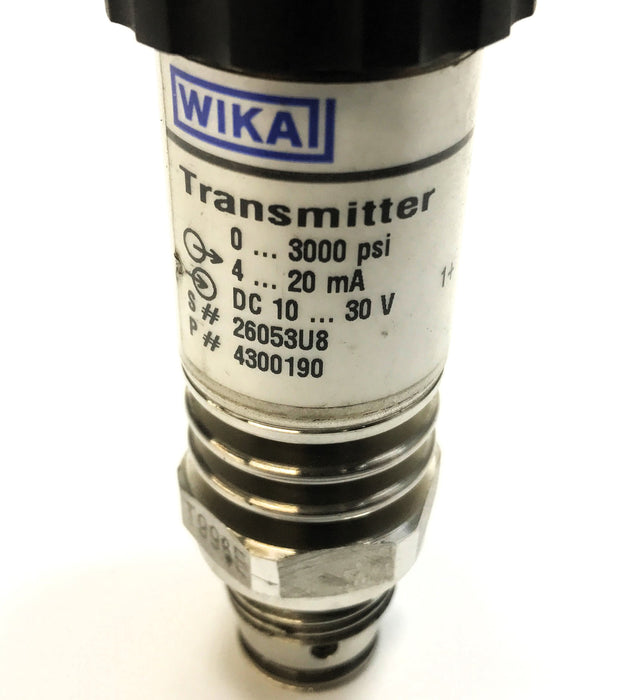 Wika 0-3000 PSI 4-20 mA Pressure Transmitter 4300190 USED