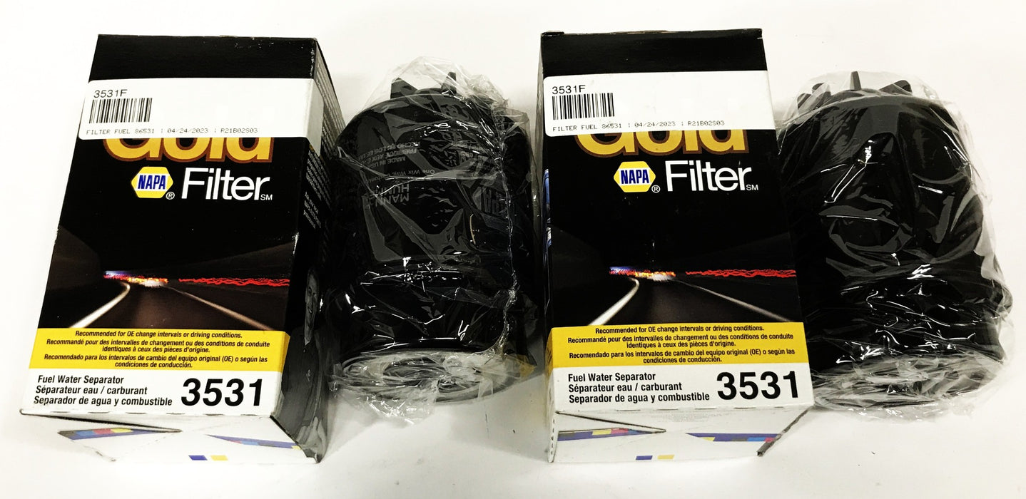 NAPA Gold Fuel Filter (Fuel Water Separator) 3531 [Lot of 2] NOS