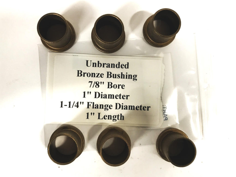 Unbranded Bronze Flanged Sleeve Bearing/Bushing [Lot of 6] NOS