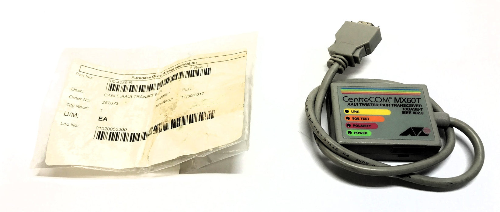 CentreCOM AAUI Twisted Pair Transceiver AT-MX60T NOS