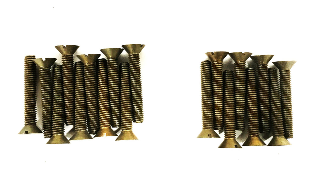Unbranded 5/16 inch X 2 inch Brass Flat Head Slotted Screw [Lot of 18] NOS