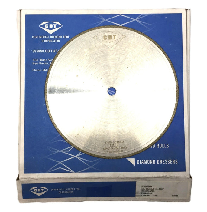 Continental Diamond Tool 10" Electroplated Diamond Cutting Blade PMN001549 NOS