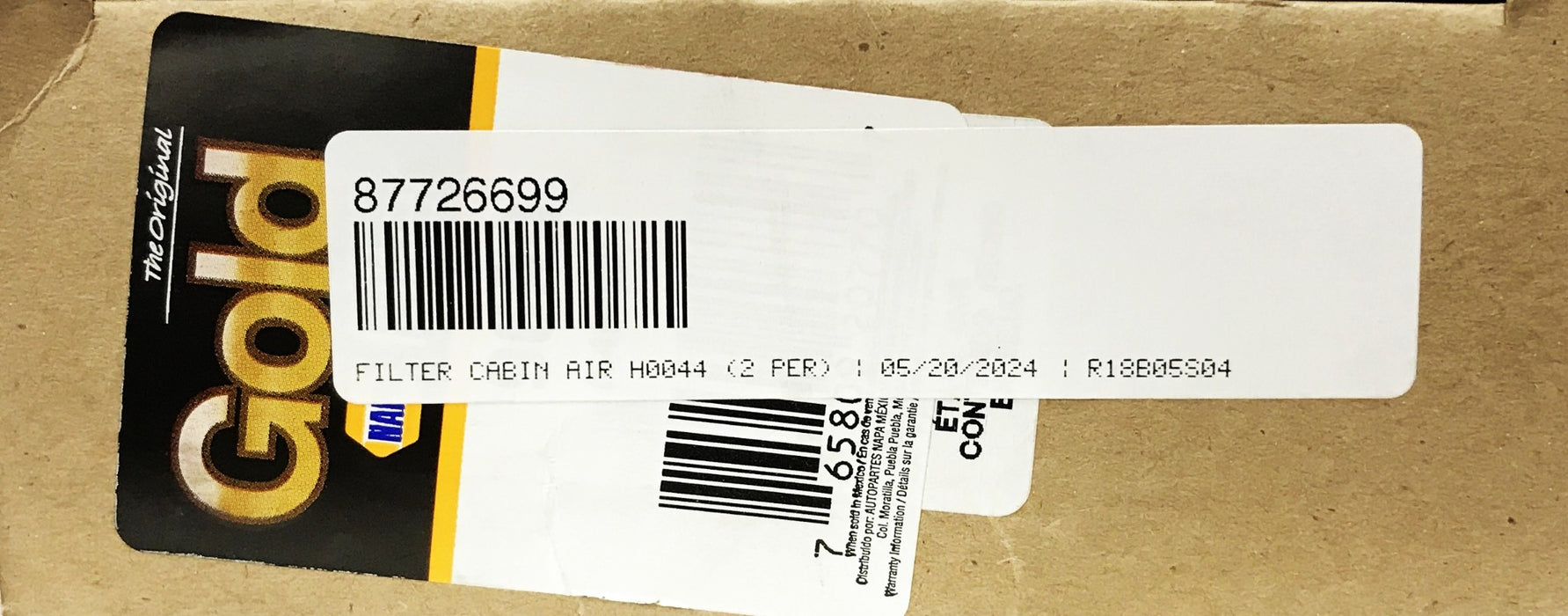 NAPA Gold Cabin Filter 87726699 (549699) NOS