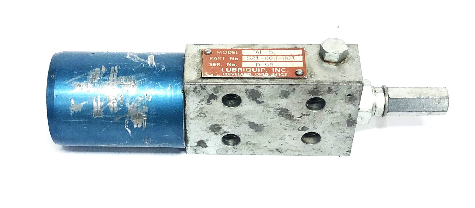 Lubriquip Series D-95 AL-5 Pneumatic Pump 521-000-001 USED
