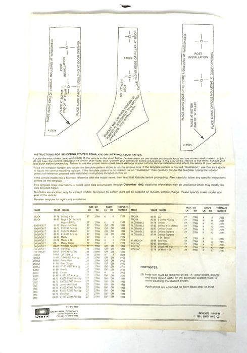 Unity The Beam Bracket Installation Kit 27 NOS