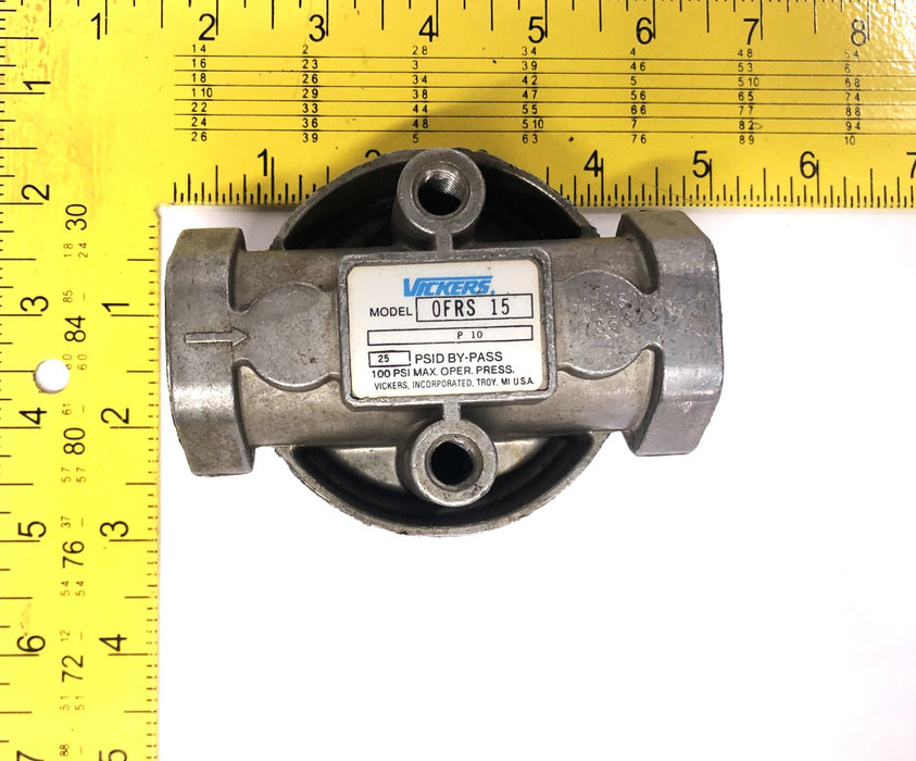 Vickers 25PSID By-Pass 100PSI MAX Regulator Filter Element OFRS15P10 NOS