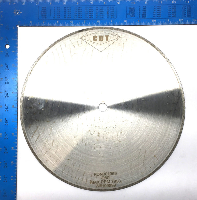 CDT 12 x .095 x 0.625" D60 Plated Square Edge Cutting Wheel PDN001959 NOS