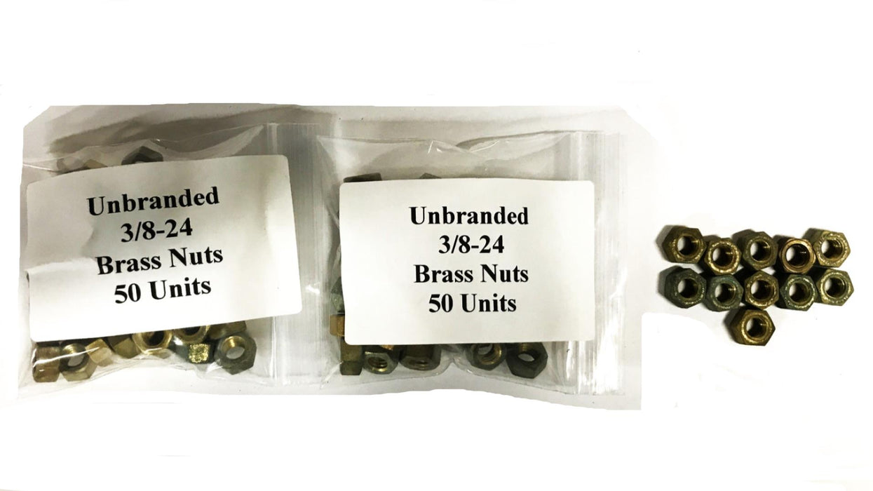 Unbranded 3/8-24 Brass Nuts [Lot of 111] NOS