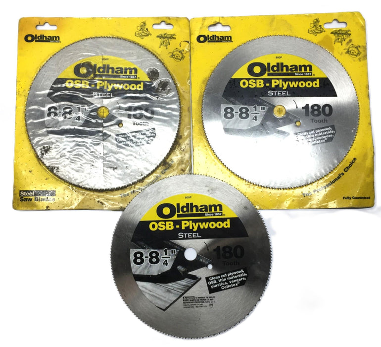 Oldham OSB Plywood Steel Blade 8-8 1/4" 180 Tooth Saw Blade 800P [Lot of 3] NOS
