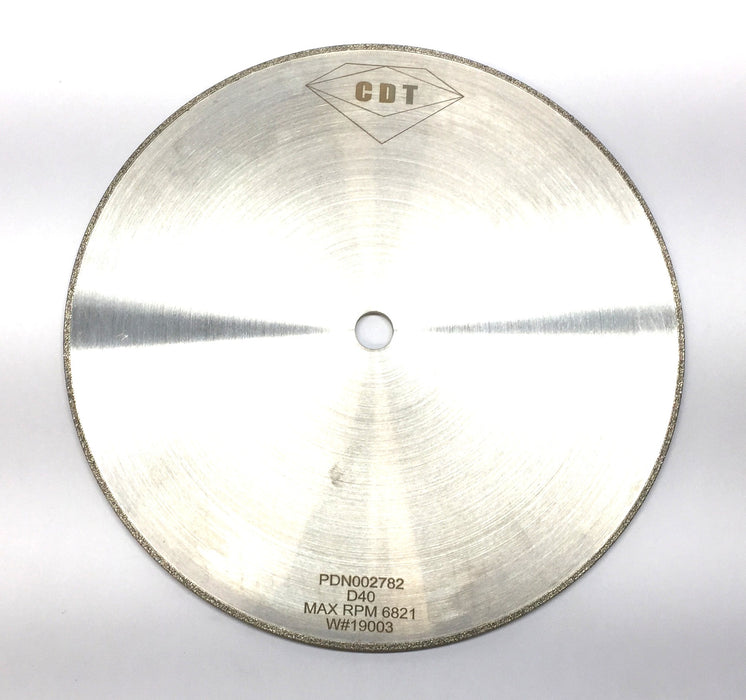 CDT 14" x 0.25" x 0.875" Square Edge D40 Plated Grinding Wheel PDN002782 NOS