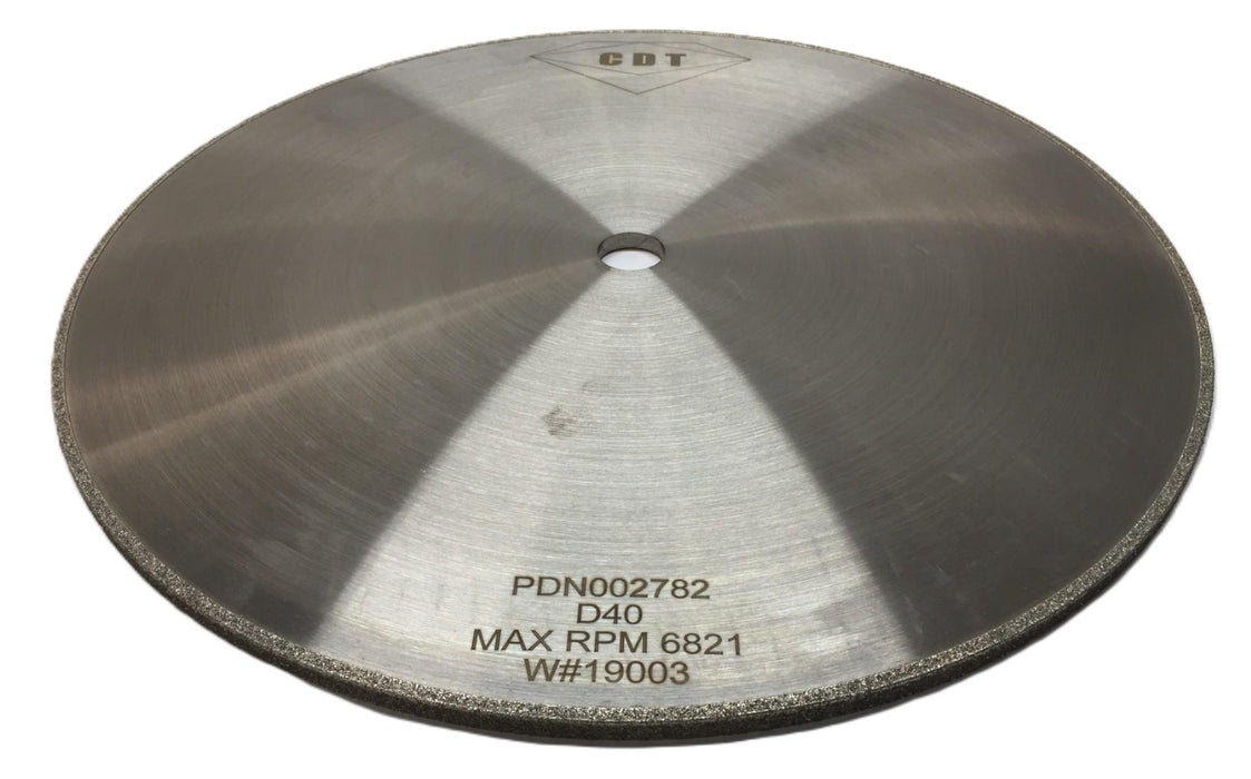 CDT 14" x 0.25" x 0.875" Square Edge D40 Plated Grinding Wheel PDN002782 NOS