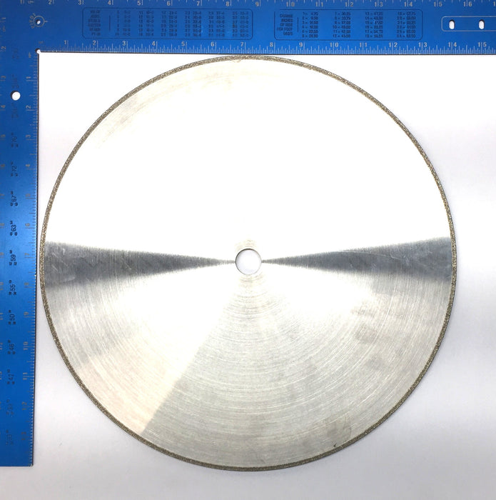 CDT 14" x 0.25" x 0.875" Square Edge D40 Plated Grinding Wheel PDN002782 NOS