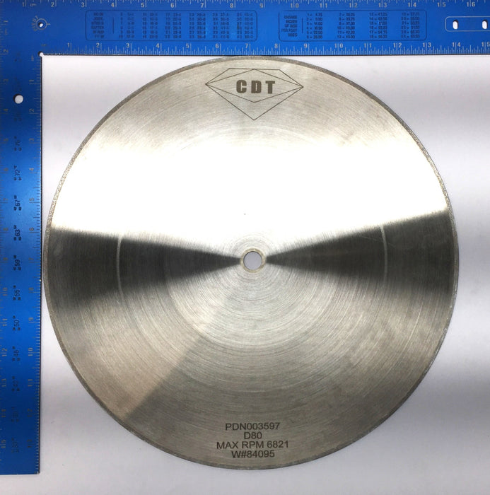 CDT 14" x 0.95" x 5/8" Square Edge D80 Plated Grinding Wheel PDN003597 NOS