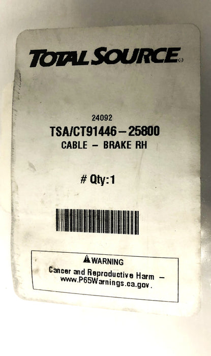 Total Source Right Hand Brake Cable For Caterpillar Forklift CT91446-25800 NOS