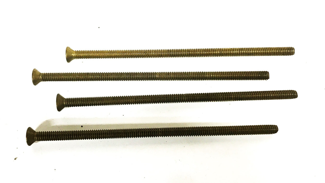 Unbranded 1/4-20 x 6 inch Brass Flat Head Slotted Machine Screw [Lot of 4] NOS