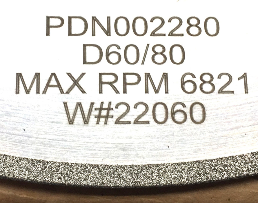 CDT 14"x 0.165"x 0.875" Square D60 Plated Grinding Wheel PDN002280 NOS