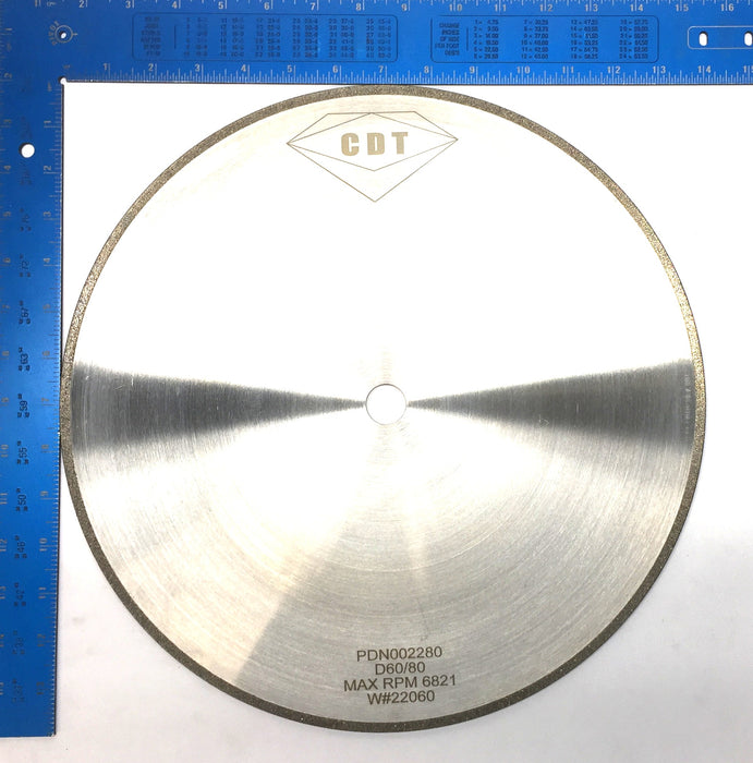 CDT 14"x 0.165"x 0.875" Square D60 Plated Grinding Wheel PDN002280 NOS