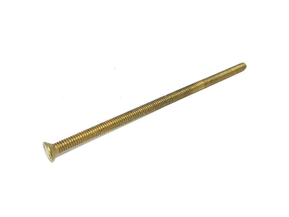 Unbranded 1/4-20 x 6 inch Brass Flat Head Slotted Machine Screw [Lot of 4] NOS