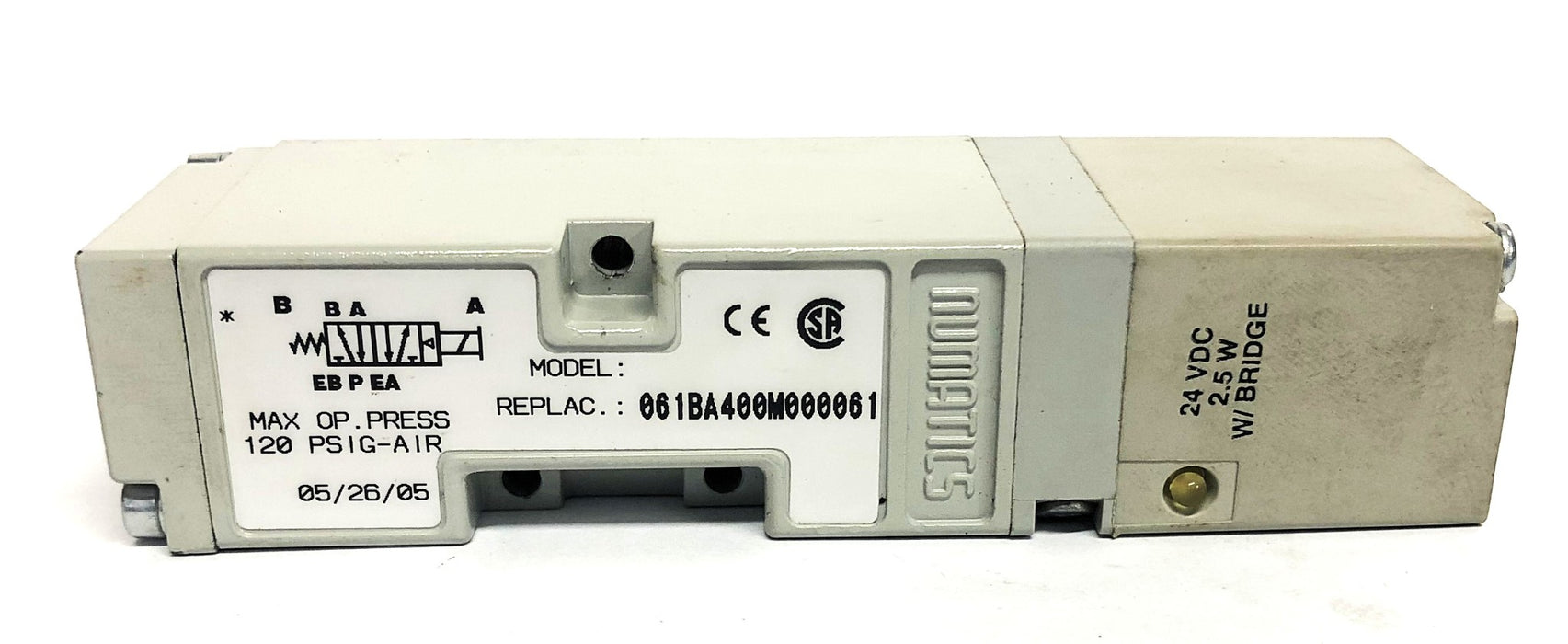 Numatics 120 PSIG-AIR Pneumatic Valve 061BA400M000061 NOS