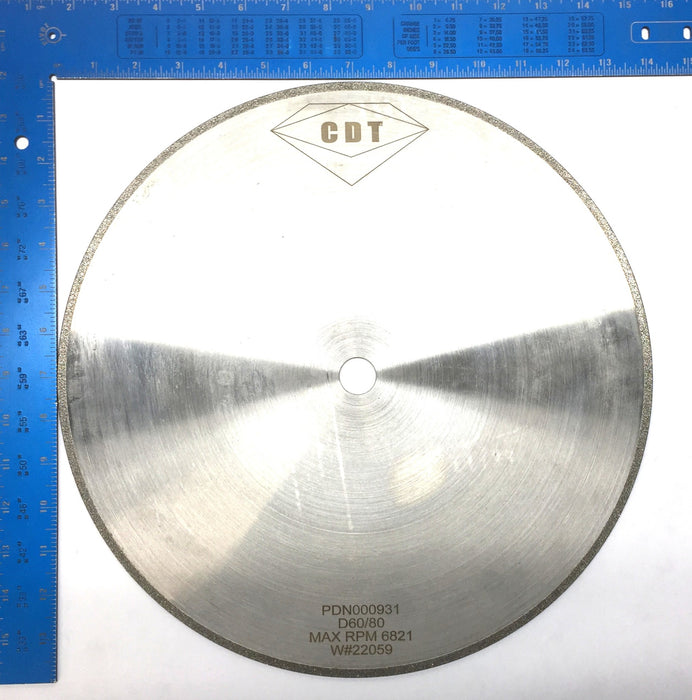 CDT 14"x 0.095"x 0.875" Square D60 Plated Grinding Wheel PDN000931 NOS