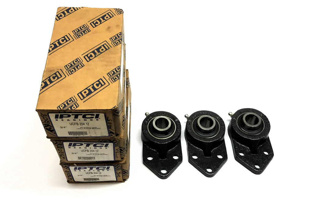 IPTCI 3/4" Bore Flanged Mounted Bearing UCFB204-12 [Lot of 3] NOS