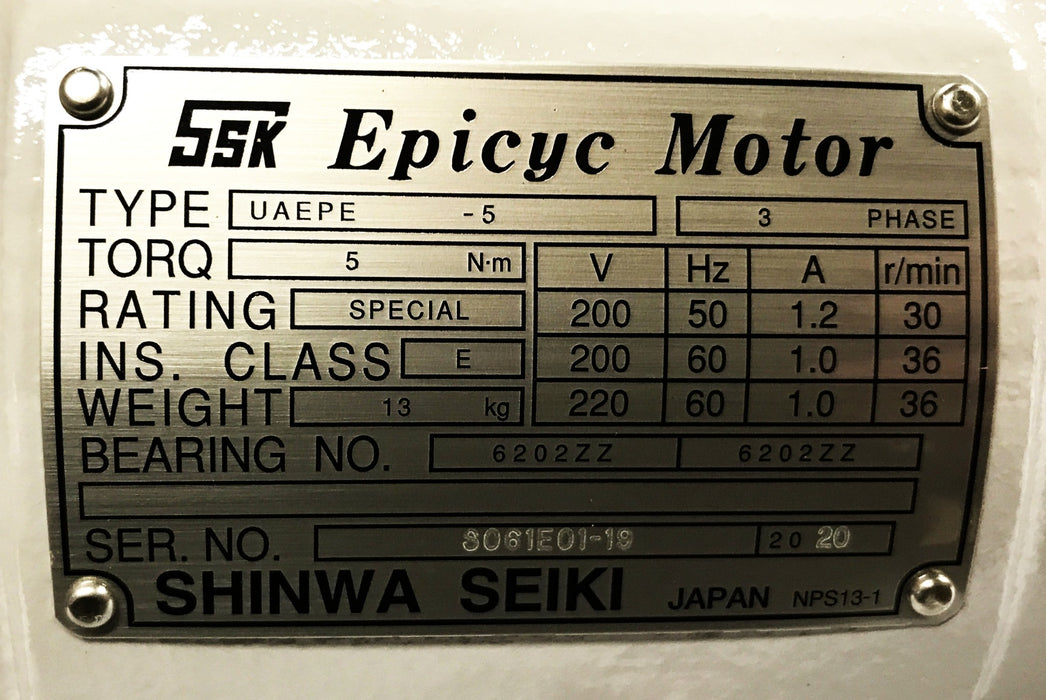 SSK 200-220 Volt 3-Phase Roller Motor UAEPE-5 NOS