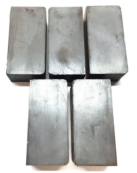Unbranded 3" x 1-1/2" x 1" Unmagged Block Ceramic Ferrite Magnet [Lot of 5] NOS