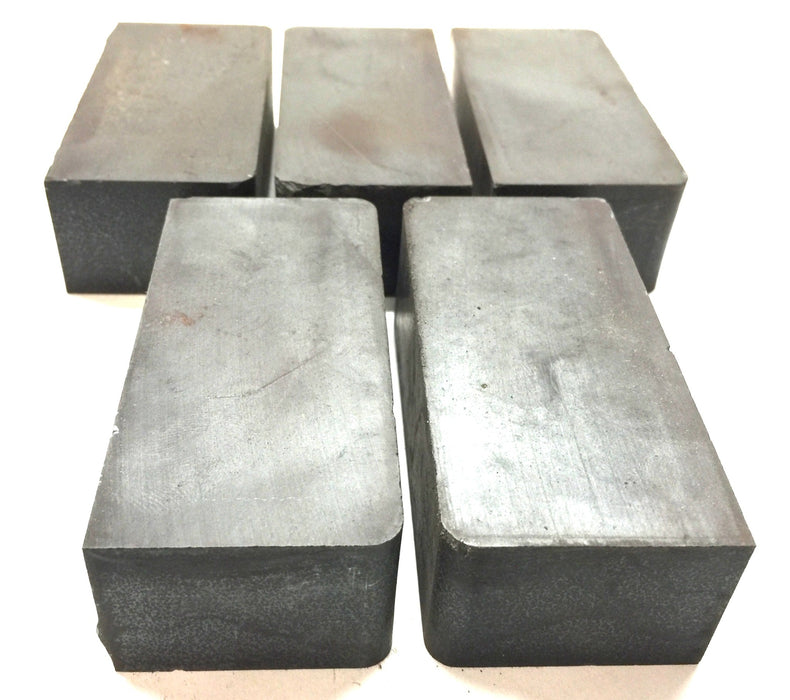 Unbranded 3" x 1-1/2" x 1" Unmagged Block Ceramic Ferrite Magnet [Lot of 5] NOS