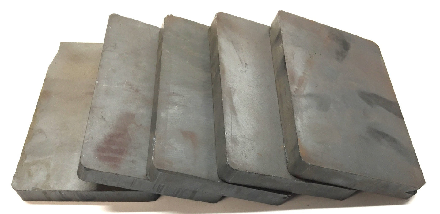 Unbranded 6" x 4"x 5/8" Unmagnetized Block Ceramic Ferrite Magnet [Lot of 5] NOS