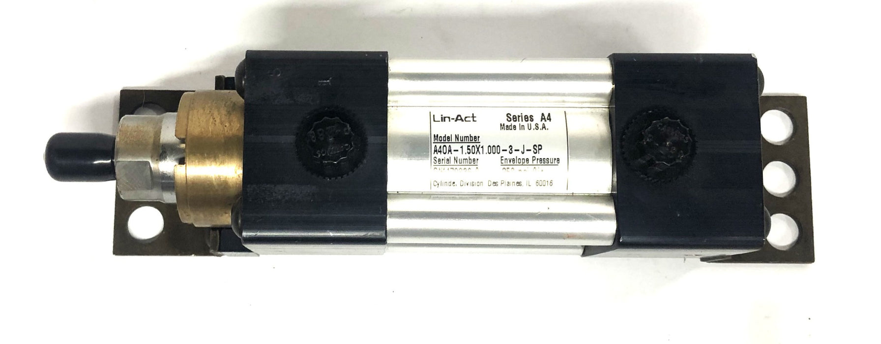 Lin-Act Series A4 250 PSI Air Cylinder A40A-1.50X1.000-3-J-SP (CW479836-A) NOS