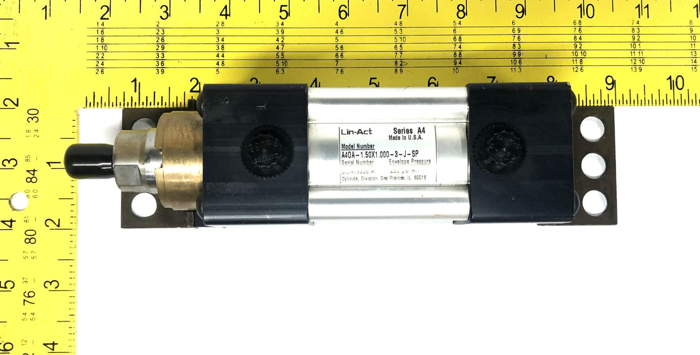 Lin-Act Series A4 250 PSI Air Cylinder A40A-1.50X1.000-3-J-SP (CW479836-A) NOS
