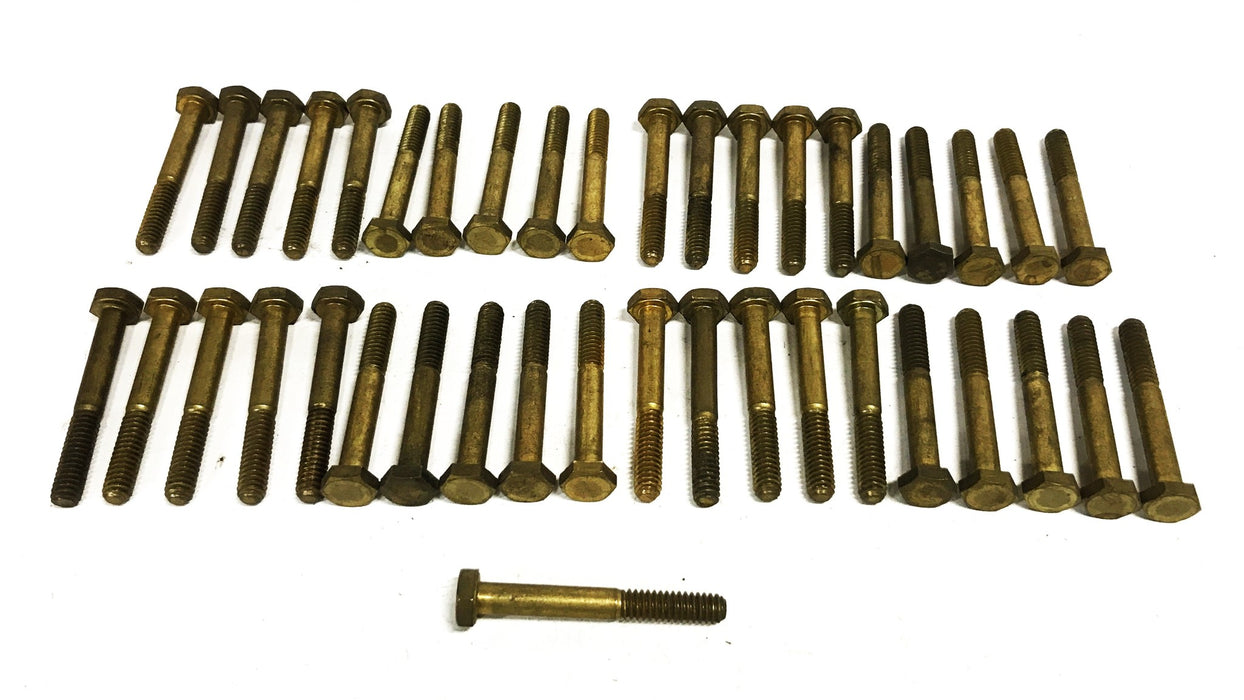 Unbranded 1/4-20 x 2 inch Brass Hex Head Machine Screw [Lot of 41] NOS