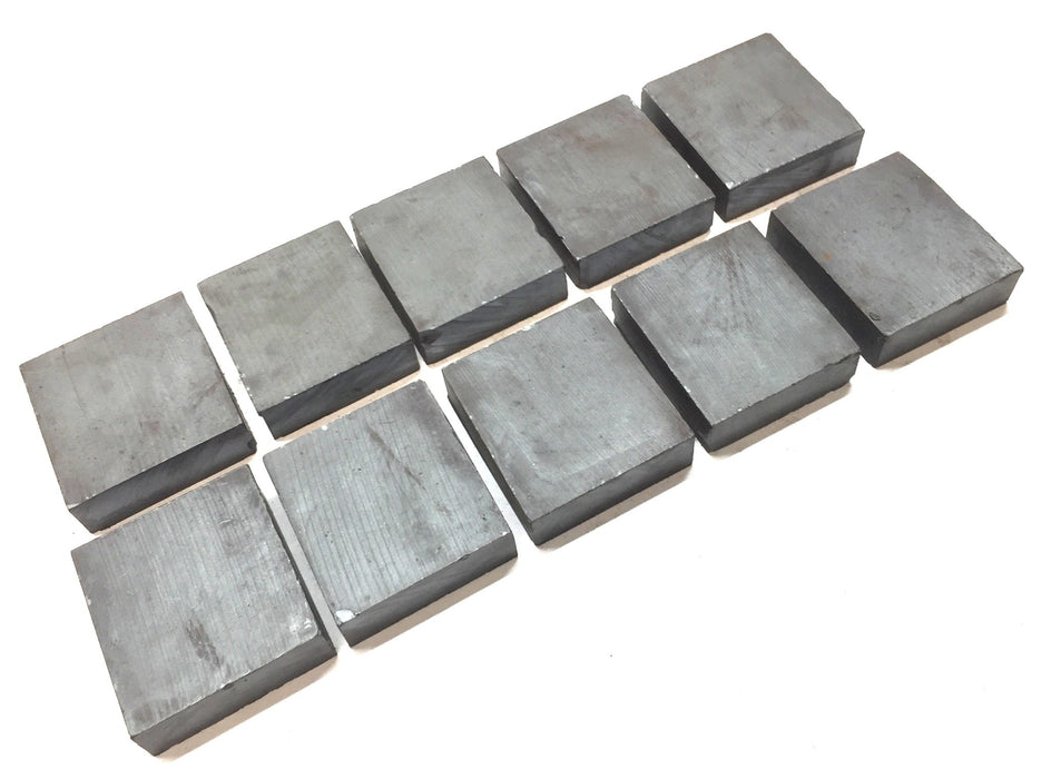 Unbranded Unmagnetized Ferrite 1-1/2" x 1-1/4" x 1/2" [Lot of 10] NOS