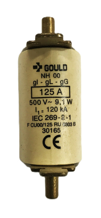 Gould NH00, 125A, 500V, 9.1W Fuse 30165 [Lot of 6] NOS