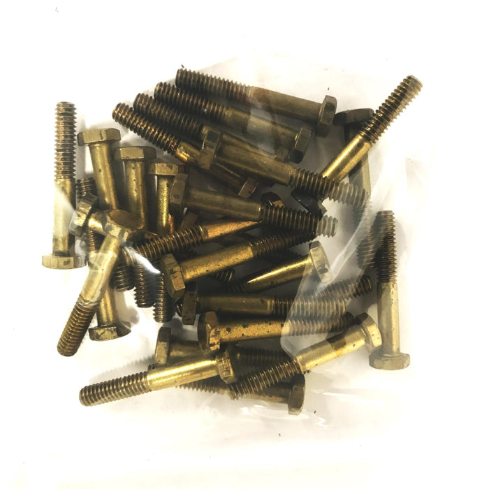 Unbranded 1/4-20 x 1-3/4 inch Brass Hex Head Machine Screw [Lot of 26] NOS