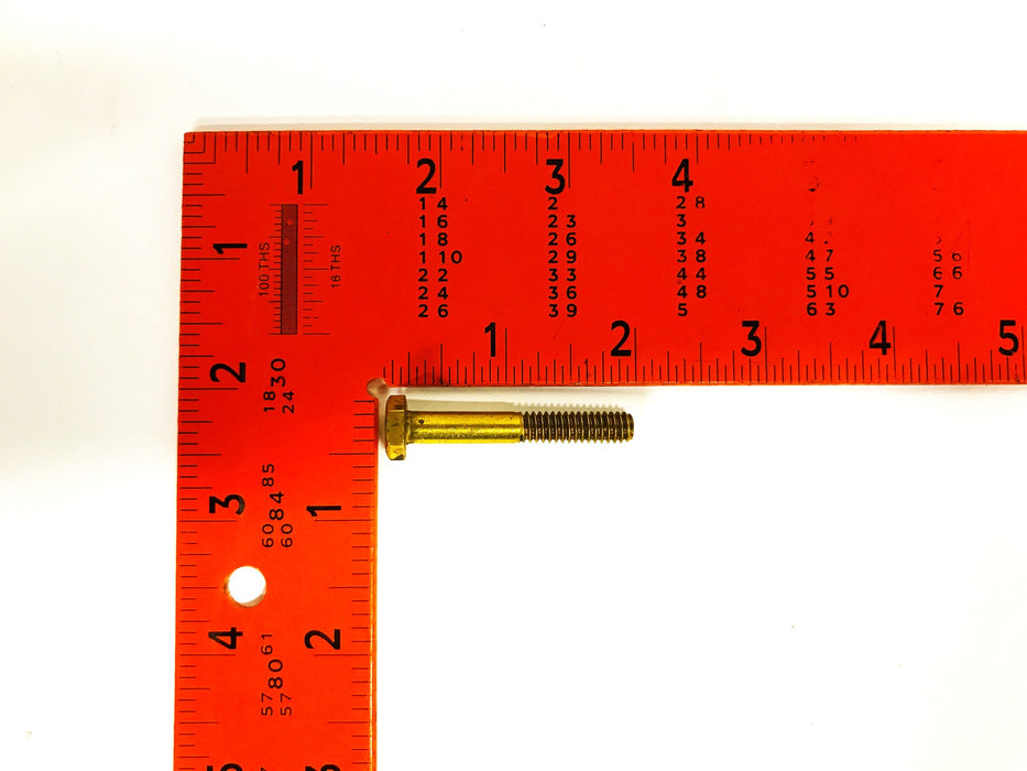 Unbranded 1/4-20 x 1-3/4 inch Brass Hex Head Machine Screw [Lot of 26] NOS